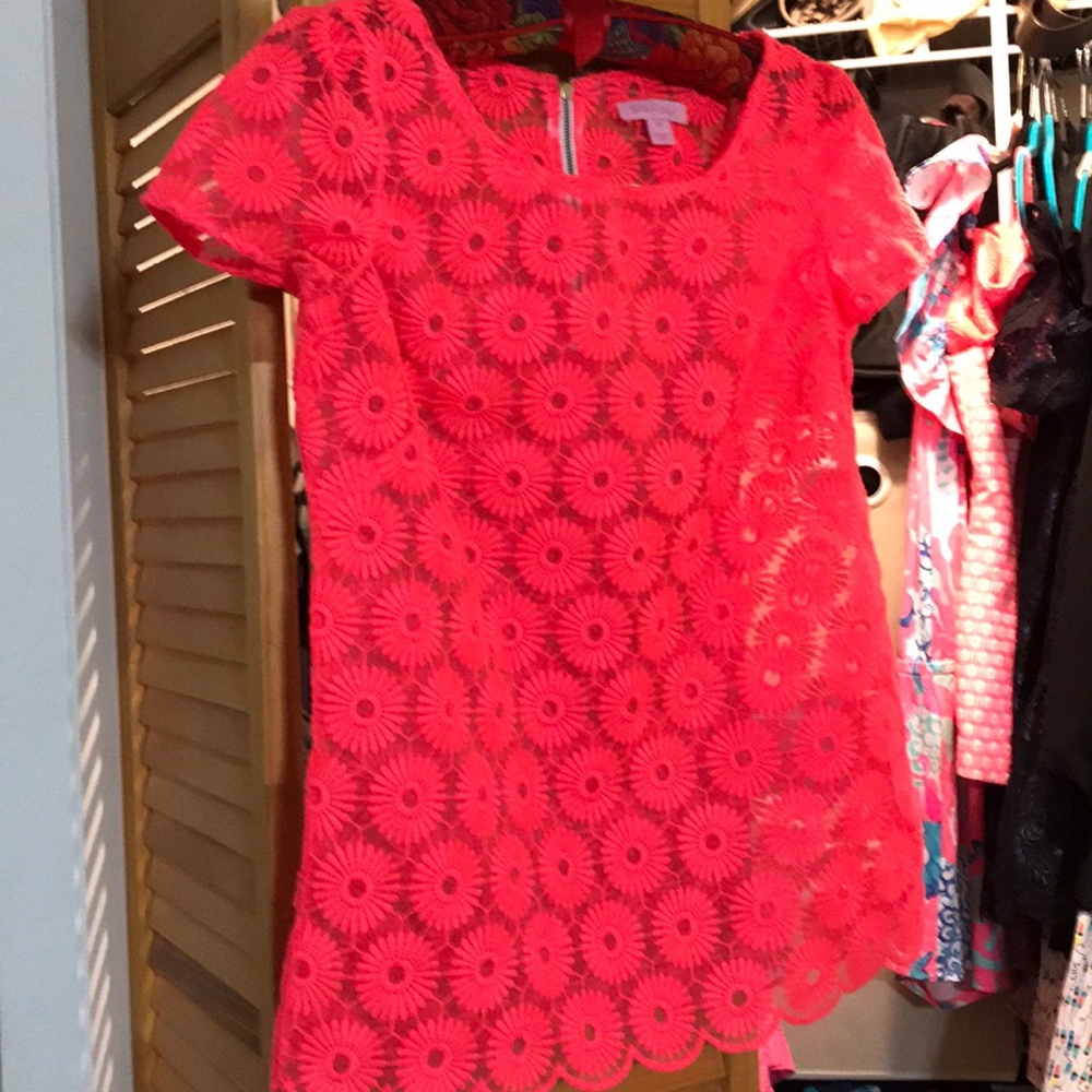 Lilly Pulitzer Poppy Neon Fiesta Pink Organza